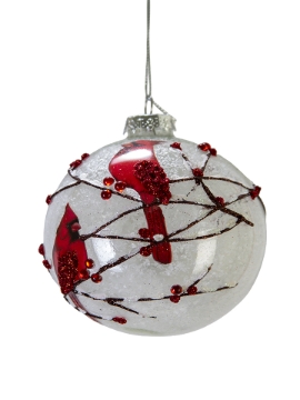 Picture of 4''  GLASS CARDINAL ORNAMENT