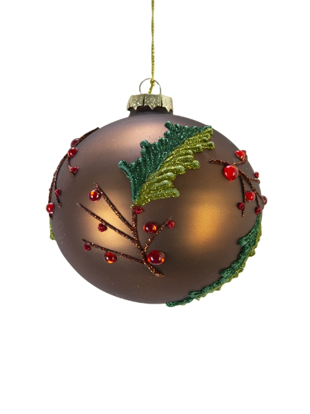 Picture of 4'' GLASS HOLLY BERRY ORNAMENT