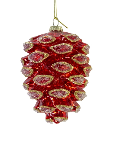 Picture of 5" GLASS PINE CONE ORNAMENENT