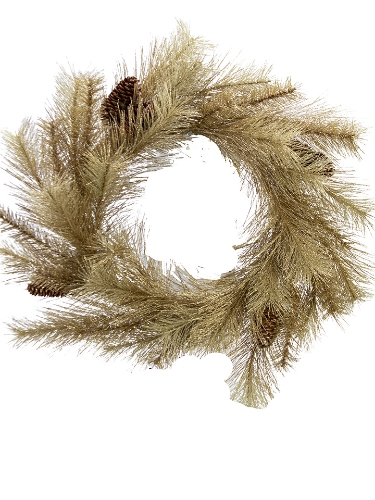 Picture of 24" GLITTER PINE LONG CONE WREATH